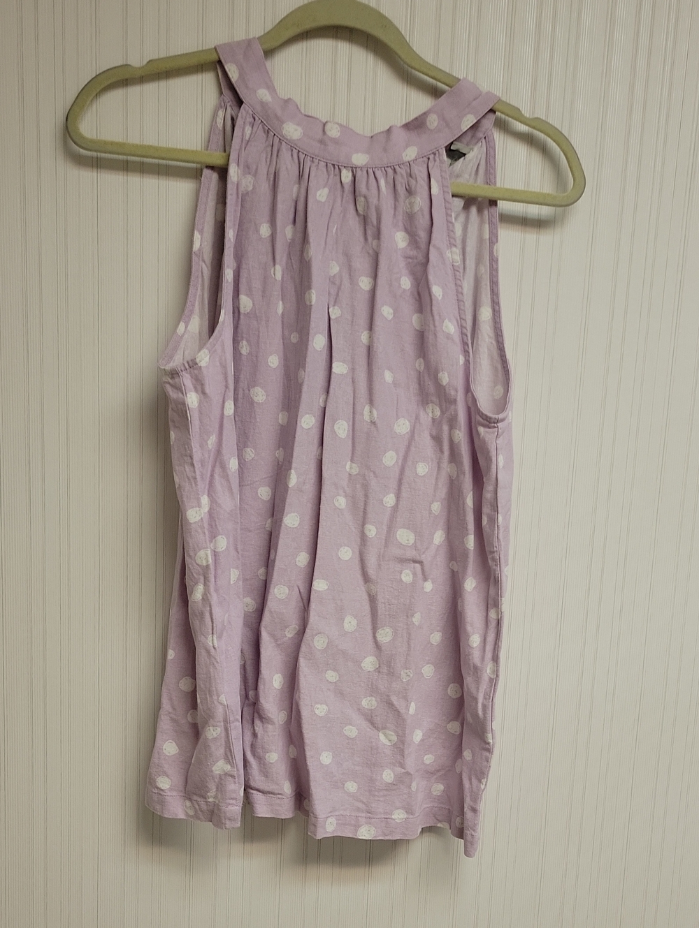 Charlie Paige Lavender Polka Dot Halter Top Linen Small Coastal Lightweight New